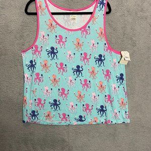 NEW NITE NITE MUNKI MUNKI XXL WOMEN'S TANK TOP PAJAMA SLEEP BLUE OCTOPUS